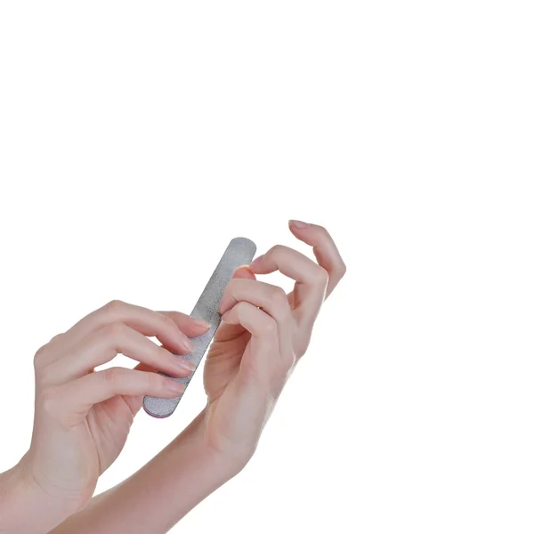 Polishing fingernails — Stock Photo, Image