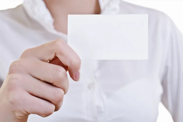 Blank Business card in hand — Stock Photo, Image
