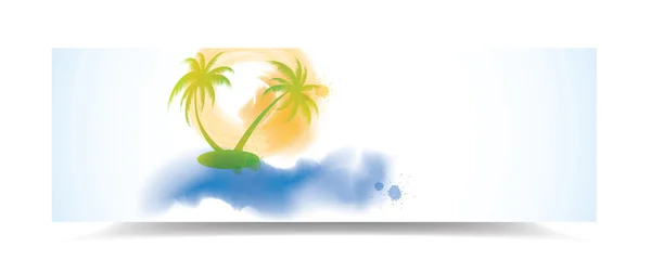 水彩画夏季旗帜 — 图库矢量图片