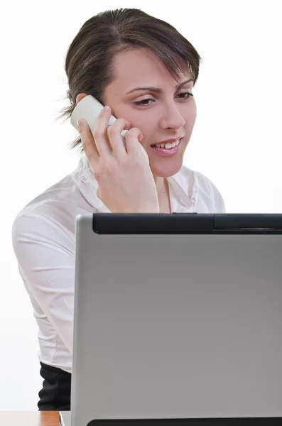 Assistant answering phone call — Stock Photo, Image