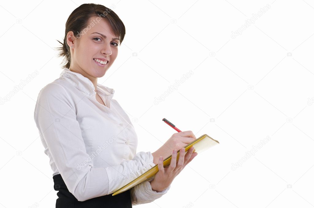 Business woman filling forms