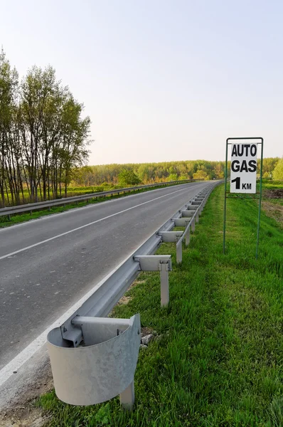 stock image Road with gas sign