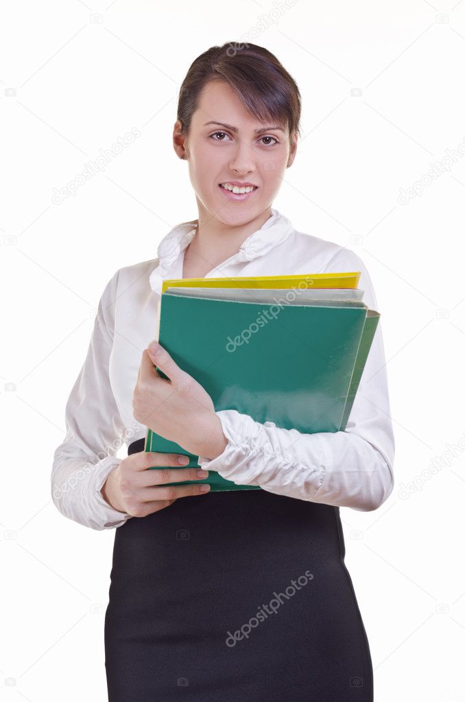 Office assistant hoding file folder — Stock Photo © milinz 9938379