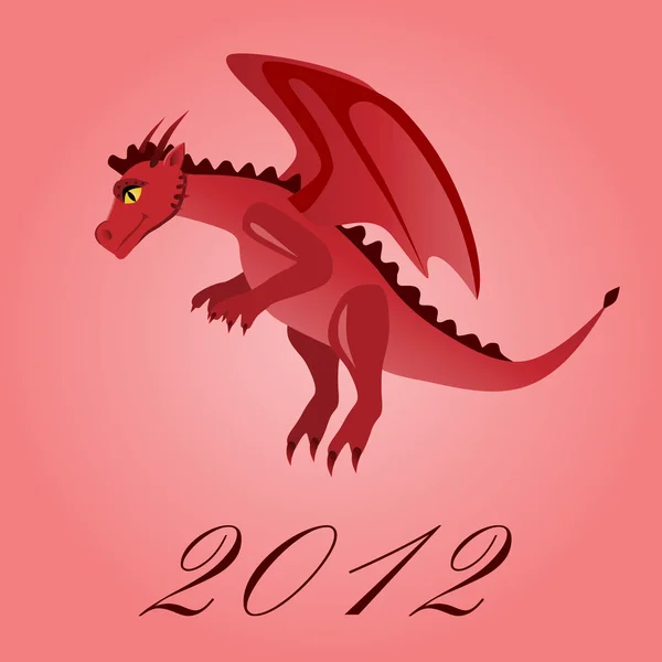 Cartoon red dragon — Stock Vector