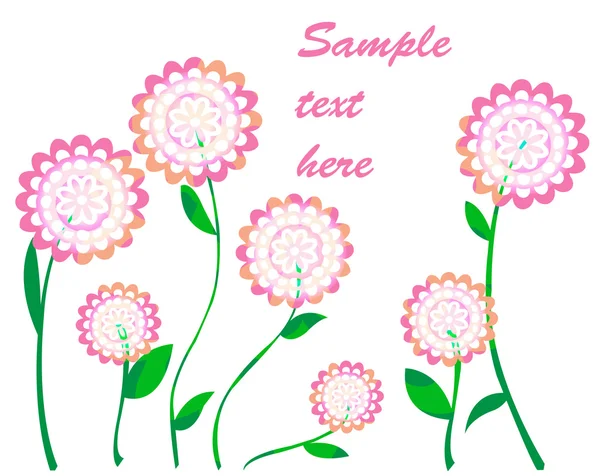 Belle carte de fleurs — Image vectorielle