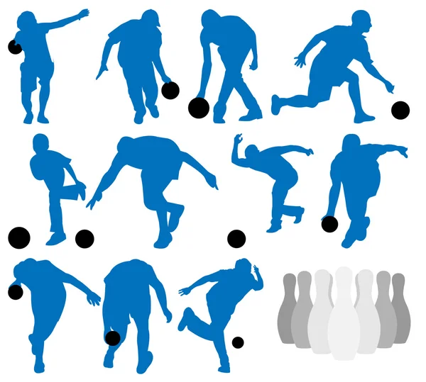 Siluetas de bolos — Archivo Imágenes Vectoriales