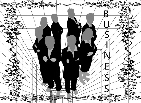 Silhouettes Business team — Stock Vector