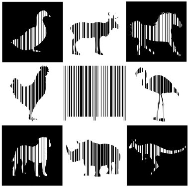 Animals as bar code clipart