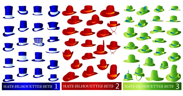 Silhouettes mode chapeau vecteur — Image vectorielle