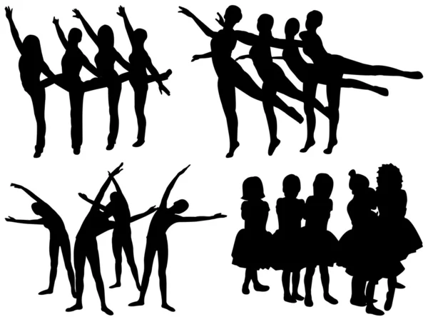 Conjunto de bailarines de ballet — Vector de stock