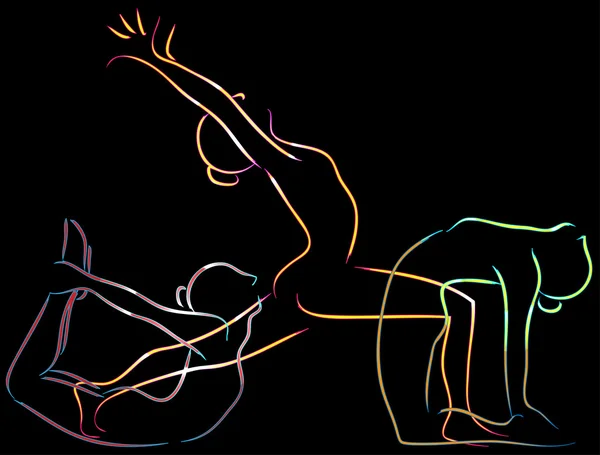 Fitness gymnaste filles de yoga — Image vectorielle