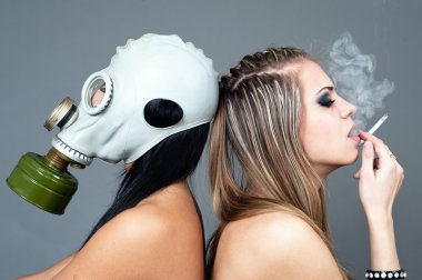 Smoking harms a health clipart