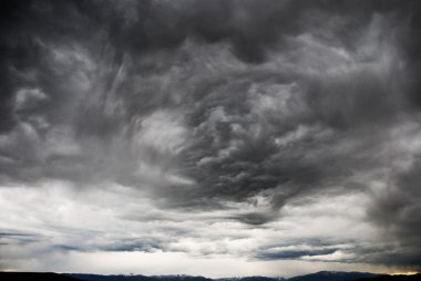 Big Powerful Storm Over a Lake. clipart