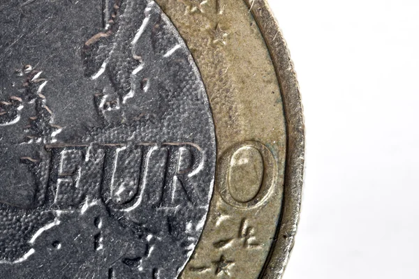 Moeda de 1 euro macro — Fotografia de Stock
