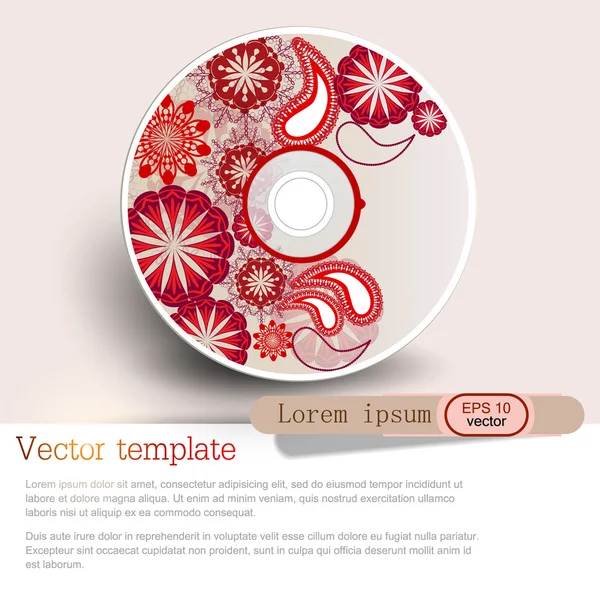 Cover design mall av disk. mönster — Stock vektor
