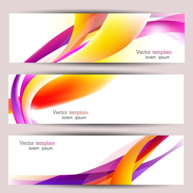 Set of three colorful banners. Designed in the same style clipart