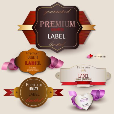 Set of Superior Quality and Satisfaction Guarantee Badges, Label clipart