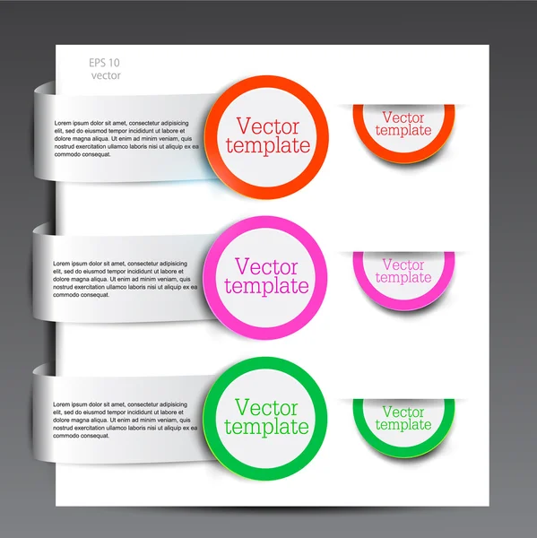 Färgglada bokmärken för text. vitt papper — Stock vektor