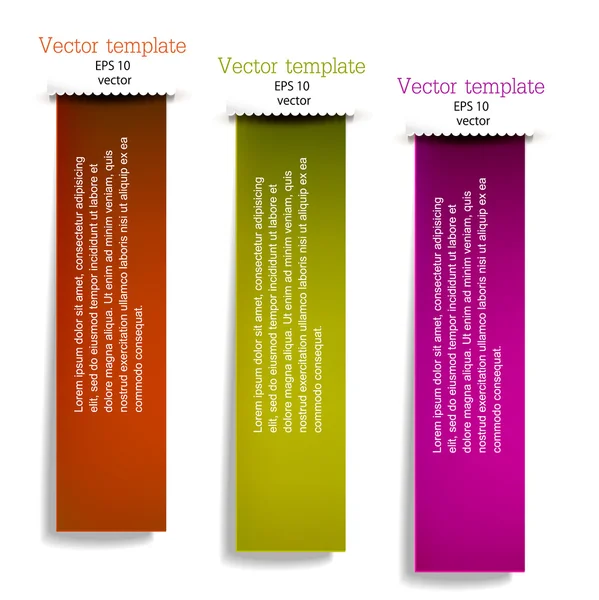 Цветные закладки для текста . — стоковый вектор