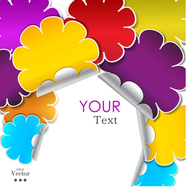 Fondo colorido hecho de pegatinas con lugar para texto . — Vector de stock