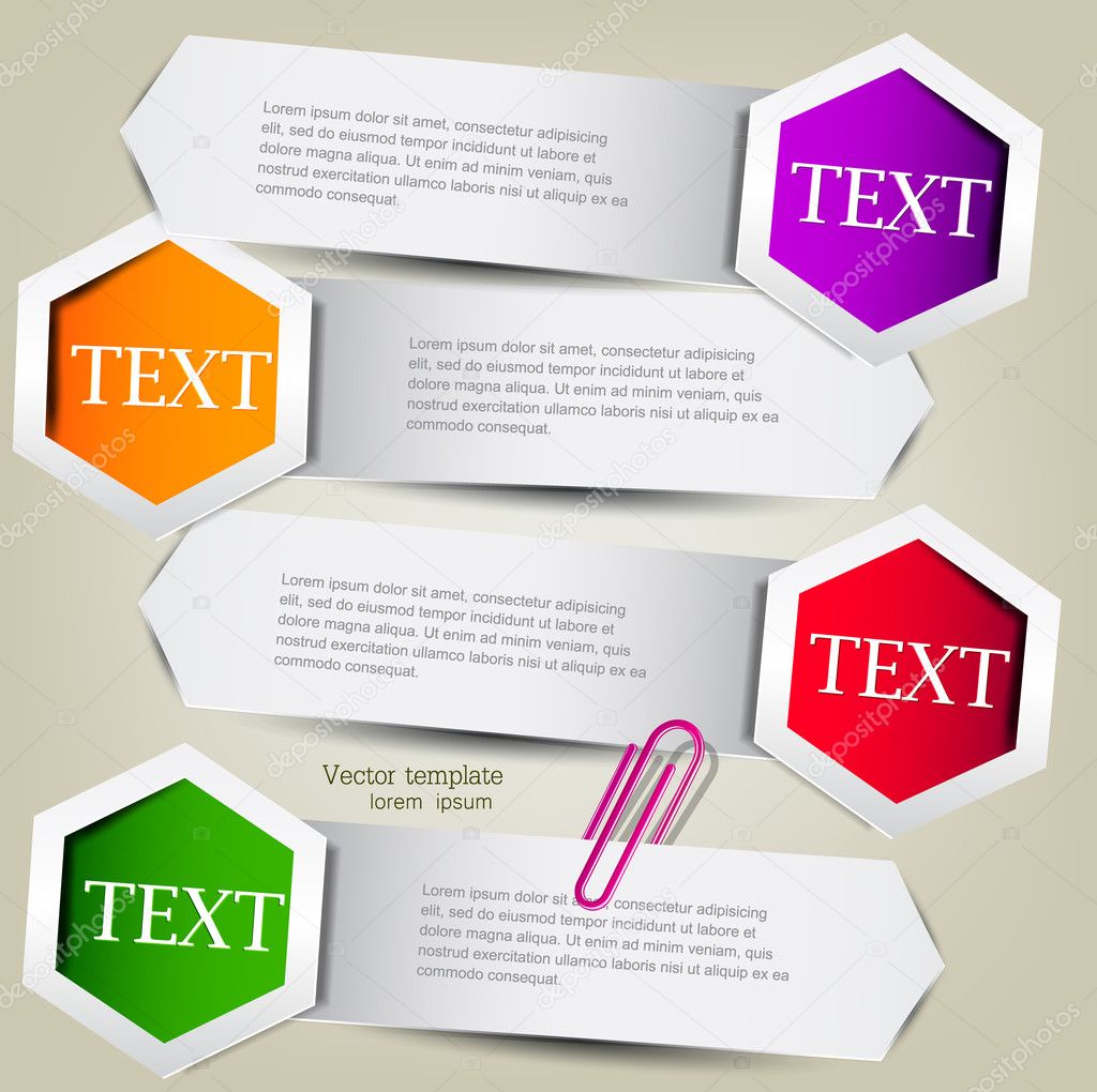 Colorful bookmarks for text. Colorful paper arrows.