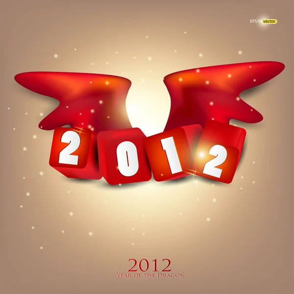 Carte de vœux. 2012 année du Dragon . — Image vectorielle