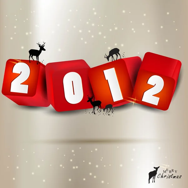 Buon Natale e felice anno nuovo 2012. Sfondo vettoriale — Vettoriale Stock