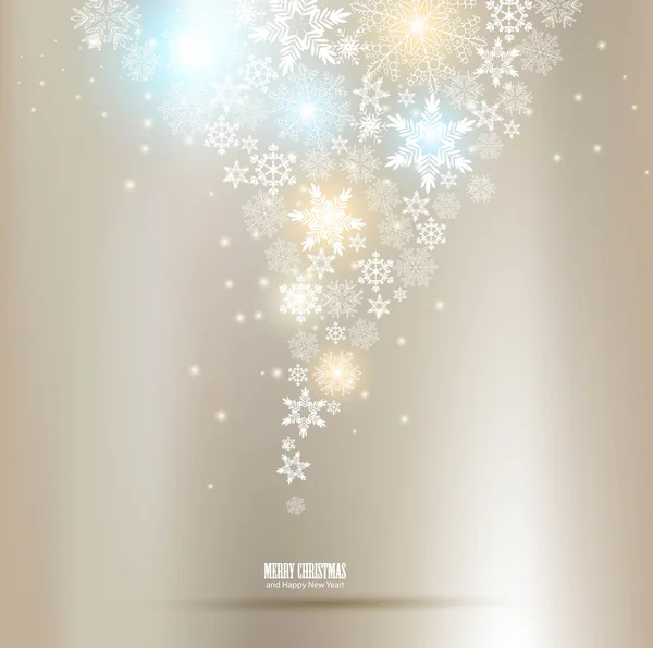 Eleganter Weihnachtshintergrund mit Schneeflocken und Platz für Text. — Stockvektor