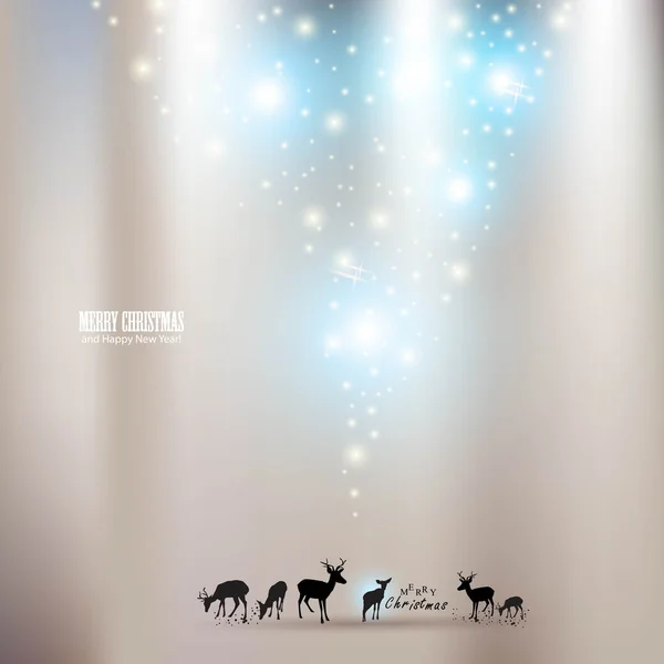 Beautiful Christmas background with reindeer and place for text. — Stock Vector
