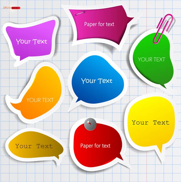Burbuja de papel colorido para el habla — Archivo Imágenes Vectoriales