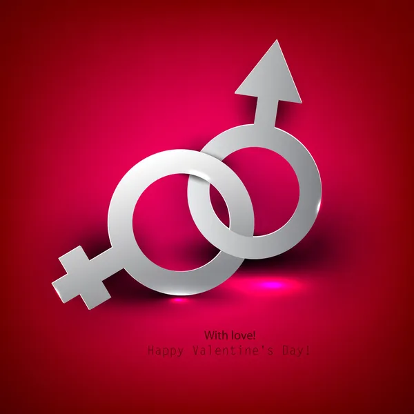 Fond vectoriel abstrait avec symbole masculin féminin — Image vectorielle