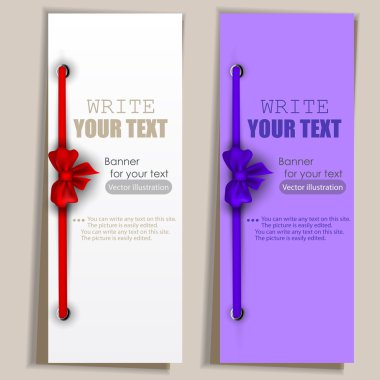 Banners with ribbons. Vector set clipart