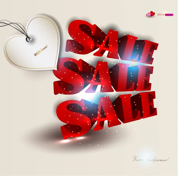 3d red text SALE. Vector background — Stock Vector