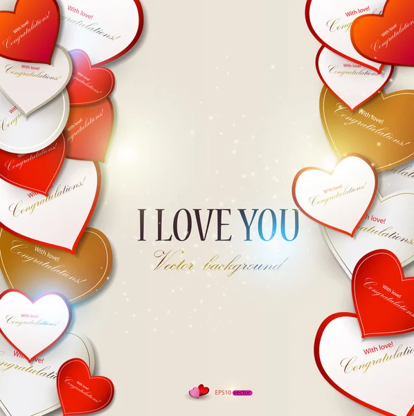 Elegante achtergrond met vector hart. Aftelkalender voor Valentijnsdag — Stockvector