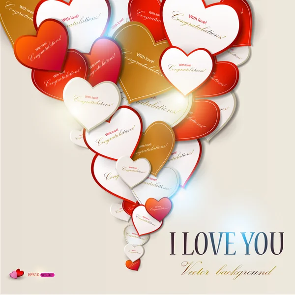 Elegante achtergrond met vector hart. Aftelkalender voor Valentijnsdag — Stockvector