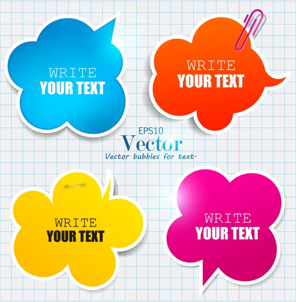 Burbuja de papel colorido para el habla — Vector de stock