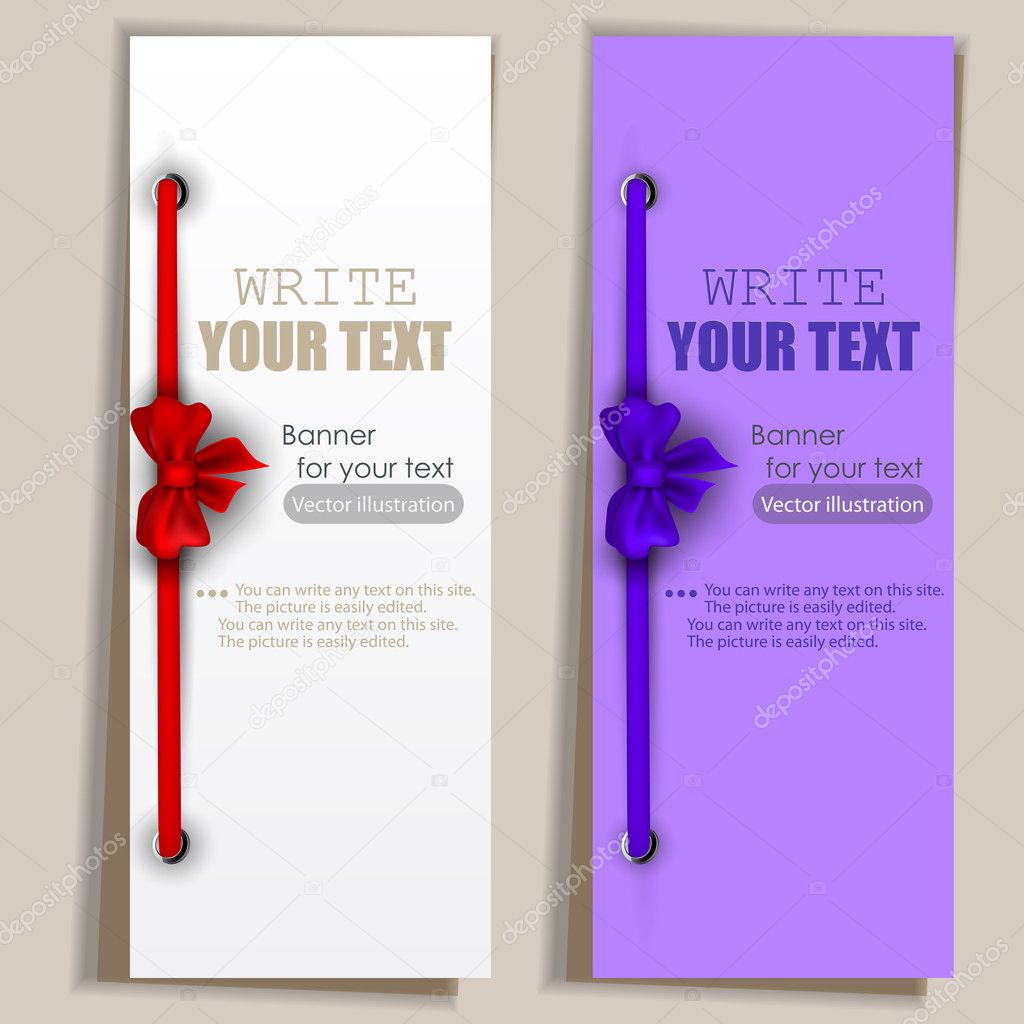 Banners with ribbons. Vector set