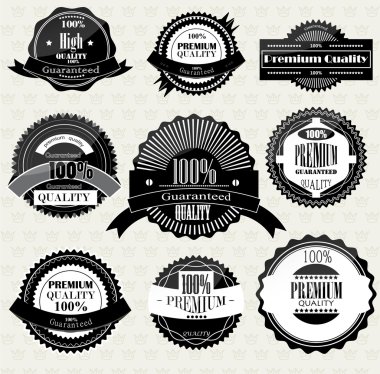 Set of Superior Quality and Satisfaction Guarantee Badges, Label clipart