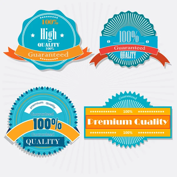Set of Superior Quality and Satisfaction Guarantee Badges, Label — Stock Vector