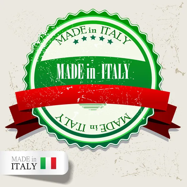 Ensemble d'insignes, étiquettes, étiquettes "Made in Italy". Illustration vectorielle — Image vectorielle