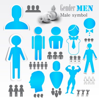 Symbols of the male sex. Vector set. clipart