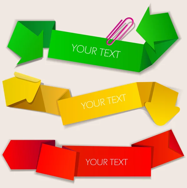 Burbujas de papel de colores para el habla. Flecha — Archivo Imágenes Vectoriales