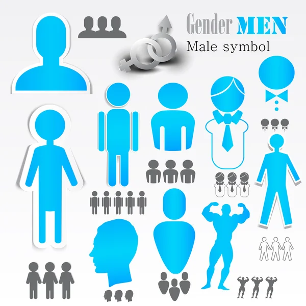 Symbolen van het mannelijk geslacht. vector set. — Stockvector