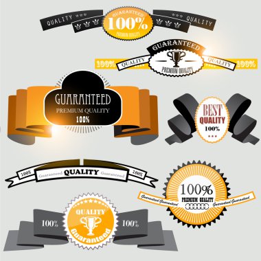 Set of Superior Quality and Satisfaction Guarantee Badges, Label clipart