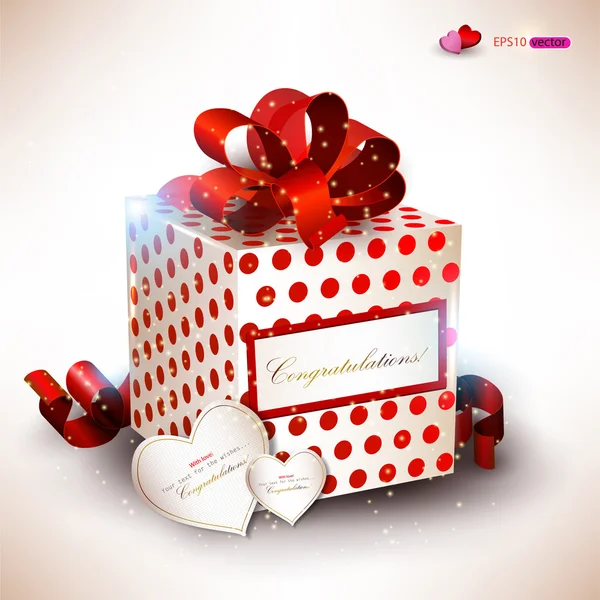 Elegante achtergrond met cadeau en kaarten van de gift. vectorillustratie — Stockvector