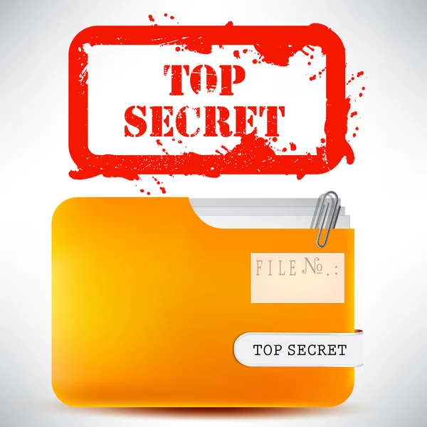 Mappe med dokumenter stemplet "Top Secret " – Stock-vektor
