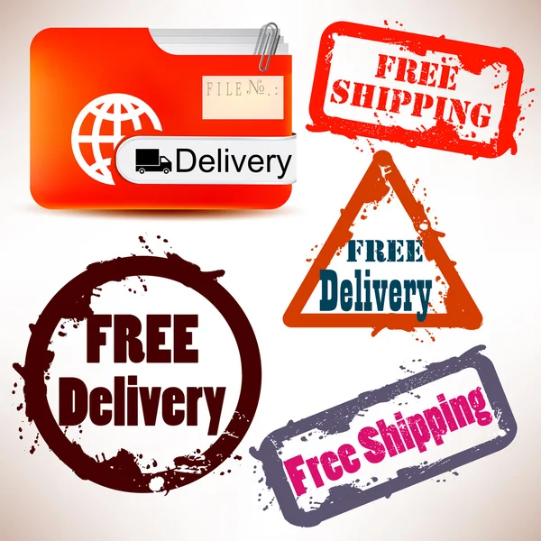 Set of Badges, Labels, Tags "FREE DELIVERY". Vector illustration — Stock Vector