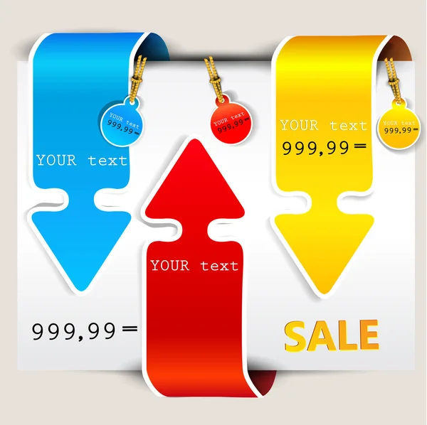 Marcadores coloridos e setas para texto —  Vetores de Stock