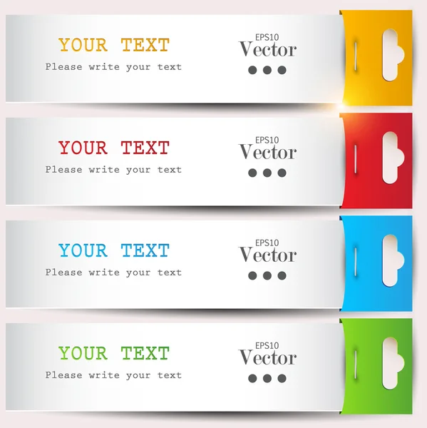 Kleurrijke bladwijzers met plaats voor tekst — Stockvector