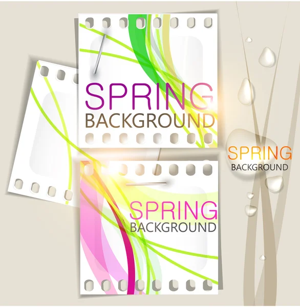 Abstrakt bakgrund med anteckningar och vatten droppar. natur. våren — Stock vektor